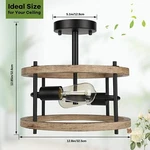 Lakumu 2-LIGHT Retro Semi Flush Mount Ceiling Fixture,industrial Farmhouse. Fixed Price $51.99.