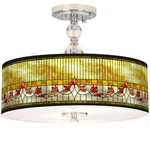Mission Ceiling Light Semi Flush Mount Fixture Tiffany Style Lily 16" Bedroom. Fixed Price $274.99.
