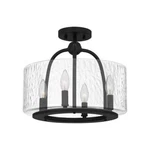 Ashley Harbour Piermont 4-LIGHT 12-IN Matte Black Incandescent Semi-flush Mount. Fixed Price $129.99.