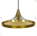 Tom Dixon Beat Wide Pendant Light In Brushed Brass. Fixed Price $350.00.