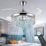 PANGHUHU88 36" Invisible Ceiling Fan Chandelier Light,modern Crystal .... Fixed Price $226.01.