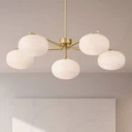Possini Euro Damian 32" Wide Antique Brass Opal 6-LIGHT Chandelier. Fixed Price $599.99.