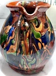 French Antique Pottery Confit Jaspe Ceramic Bottle Earthenware Jug Pitcher Sale. Fixed Price $295.00.
