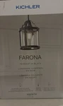 Kichler 82358 Farona 10.5 In. 1-LIGHT Black Pendant Light.new/open Box. Fixed Price $54.99.