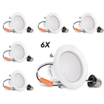 (6 Pack) 4" Led Recessed Downlight 9W 4000K Canned Lighting Retrofit Hyperikon. Fixed Price $9.71.