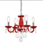 Elegant Lighting V7804D15/RC Rococo 15"W Crystal - Red Chandelier 125V. Fixed Price $145.00.