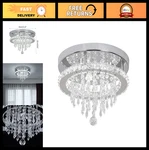 Modern K9 Crystal Chandelier Pendant Light Fixture - 3 Led Flush Mount For Home. Fixed Price $93.99.