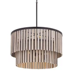 Minka Lavery 12455 Esbelta 6 Light 30"W Wood Pendant - Bronze. Fixed Price $1999.00.