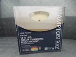 Hampton Bay Clifton 13IN Brushed Nickel Led Flush Mount HUI8011LL-6/BN. Fixed Price $5.99.