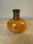 Orange Art Glass Aroma Diffuser Lamp Lattice Crown Cap Wick 6'X6'. Fixed Price $18.00.