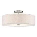 Livex Lighting Meridian 8" 4-LIGHT Metal & Fabric Semi Flush Brushed Nickel. Fixed Price $172.99.
