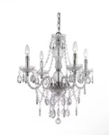21 W 4-LIGHT Clear Chandelier Teardrop Crystals Adjustable Height Crafted. Fixed Price $65.00.