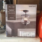Allen + Roth 3-LIGHT Semi-flush Mount Ceiling Fixture Aged Bronze Mpn 0587005. Fixed Price $40.00.