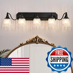 Dvmteom Black Vintage Bathroom Vanity Fixture 5-LIGHT For. Fixed Price $228.45.