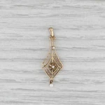 Vintage Cultured Pearl Diamond Lavalier Pendant 10K Yellow Gold Art Deco. Fixed Price $179.99.