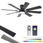 Jsaitee 52 Inch Ceiling Fan With Light, 6 Speeds Reversible Low Profile Ceili.... Fixed Price $105.64.