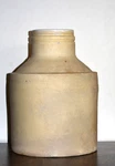 Antique Crock Pottery One Gallon Mason Jar, Slip Glazed Interior. Fixed Price $75.00.