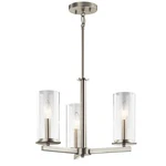 Kichler 43997 Nickel Crosby 3-LIGHT 18"W Chandelier / Semi Flush Mount. Fixed Price $249.97.
