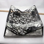 Hampton Bay Heather Glen 4-LIGHT Black Square Flush Mount Bent. Fixed Price $44.99.