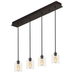 Afx Lighting William Linear Pendant, 120V, Black/clear - WMMP06MBBKLNR4. Fixed Price $560.00.