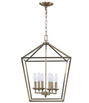 Home Decorators Weyburn 6-LIGHT Brushed Brass Caged Farmhouse Chandelier. Fixed Price $89.95.
