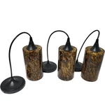 Litex Set Of 3 Mini Pendant Lights Amber Tortoise Art Glass Black CPM-1MBK *. Fixed Price $35.93.