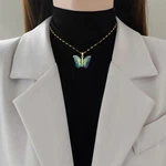 Trendy Gold Butterfly Series Copper Zircon Elegant Pendant Titanium Steel Chain. Fixed Price $11.10.