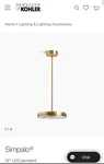 Kohler Lighting 22520-PELED Simpalo 12" Pendant Gold. Fixed Price $599.00.