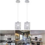 Modern Crystal Pendant Light Set Of 2 Chrome Kitchen Island Dining Room. Fixed Price $102.84.