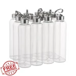 Novelinks 27OZ Reusable Plastic Water Bottles 12 Pack Steel Lids. Fixed Price $44.99.