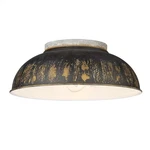 Golden Lighting Kinsley 14" 2-LIGHT Flush Mount Galvanized Steel Farmhouse. Fixed Price $40.00.