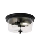 Hampton Bay Manor 14 Inch Flush Mount Ceiling Light Matte Black Finish Glass. Fixed Price $40.00.