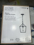 Home Decorators Collection Weyburn 1-LIGHT Black And Faux Wood Farmhouse Mini. Fixed Price $5.00.