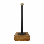 Kitchen Roll Holder Solid Wooden Base Industrial Raw Steel & Brass Style Rustic. Fixed Price $53.72.