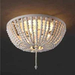 Jonathan Y Allison 15 In. White Wood Beaded/metal Led Flush Mount. Fixed Price $39.95.