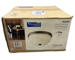 Progress Lighting, 11" Antique Bronze, Umber Linen Glass Round Flushmount Light.. Fixed Price $15.16.