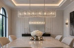 Schonbek Refrax Linear Crystal Chandelier RE4806 Swarovski Pendant 48" Light. Fixed Price $995.00.