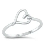 Hooked Heart Love Me Forever Ring New .925 Sterling Silver Band Sizes 4-10. Fixed Price $19.89.