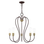 Livex Lucerne Light Chandelier, Bronze With Antique Brass Accents 41365-07. Fixed Price $279.96.