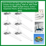 Set Of 6 Sunco Led Garage Lights - 4500LM, Dimmable, Modern Design, Easy Install. Fixed Price $118.79.