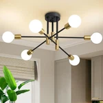 Biewalk 6-LIGHT Gold Black Sputnik Chandelier 31" Modern Dining #R07. Fixed Price $34.92.