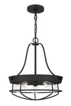 Hampton Bay Southbourne 3-LIGHT Matte Black Pendant With Open Steel Cage Frame. Fixed Price $39.09.