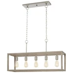 Hampton Bay Boswell Quarter 34 In. 5-LIGHT Brushed Nickel Farmhouse Chanelier. Fixed Price $75.00.