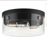 Tayce 13 In. 2-LIGHT Matte Black Flush Mount Ceiling With Clear Glass Shad. Fixed Price $60.00.