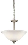 Kichler 3694NIW Pendant/semi Flush 2-LIGHT In Brushed Nickel. Fixed Price $129.95.