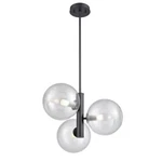 3-LIGHT Pendant, Clear Glass Globes, Dvi Lighting DVP27023GR-CL Graphite. Fixed Price $139.99.