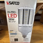 Satco Hi-pro Led Light Bulb 36W 5000K 4680 Lumens Medium Base S39392 100-277V. Fixed Price $35.00.