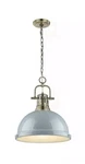 Golden Lighting Duncan 14 In. Aged Brass Pendant Seafoam Dome Shade 1-LIGHT. Fixed Price $44.95.