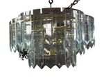 Contemporary Fredrick Ramond Tiered Crystal Brass Chandelier 18 Light Modern. Fixed Price $351.50.
