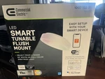 Commercial Electric Led Smart Tunable Flush Mount Light White 11" 1007 122 311. Fixed Price $25.00.